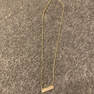 Kendra Scott blush bar necklace with gold chain